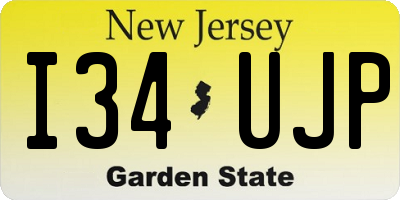 NJ license plate I34UJP