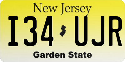 NJ license plate I34UJR