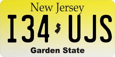 NJ license plate I34UJS