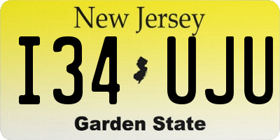 NJ license plate I34UJU