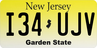 NJ license plate I34UJV