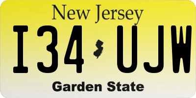 NJ license plate I34UJW