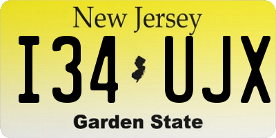 NJ license plate I34UJX