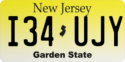 NJ license plate I34UJY