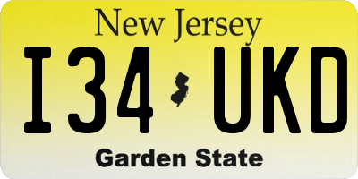NJ license plate I34UKD