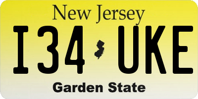 NJ license plate I34UKE
