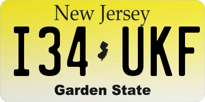 NJ license plate I34UKF