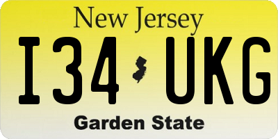 NJ license plate I34UKG