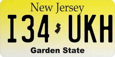NJ license plate I34UKH
