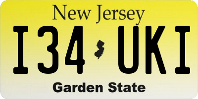 NJ license plate I34UKI