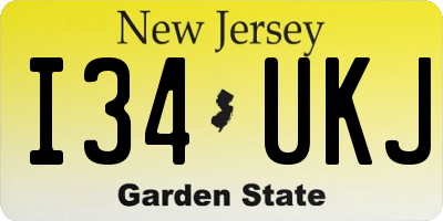 NJ license plate I34UKJ