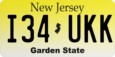 NJ license plate I34UKK