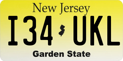 NJ license plate I34UKL