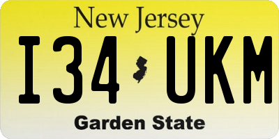 NJ license plate I34UKM
