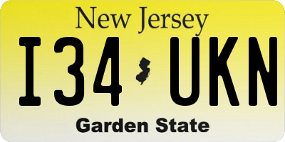 NJ license plate I34UKN
