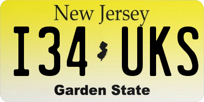 NJ license plate I34UKS