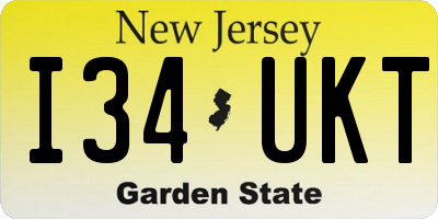 NJ license plate I34UKT