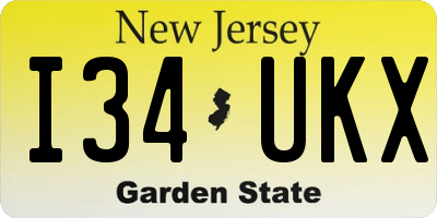 NJ license plate I34UKX
