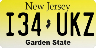 NJ license plate I34UKZ