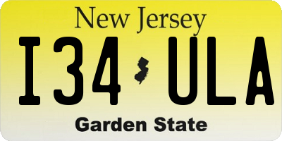 NJ license plate I34ULA