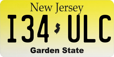 NJ license plate I34ULC