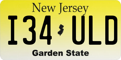 NJ license plate I34ULD