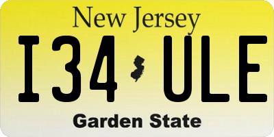 NJ license plate I34ULE
