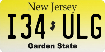 NJ license plate I34ULG
