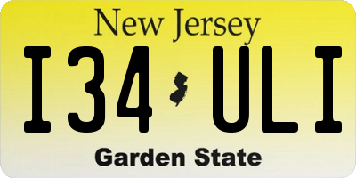 NJ license plate I34ULI