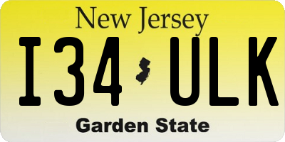 NJ license plate I34ULK