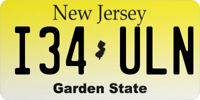 NJ license plate I34ULN