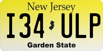 NJ license plate I34ULP