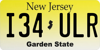 NJ license plate I34ULR