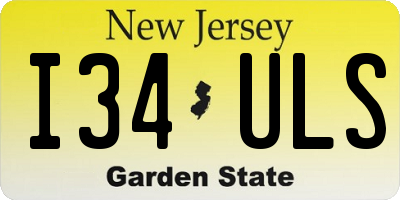 NJ license plate I34ULS