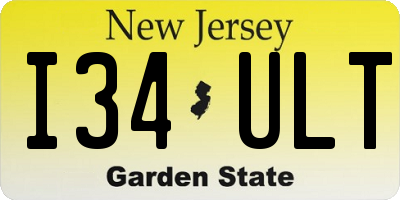 NJ license plate I34ULT