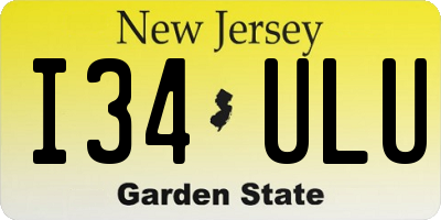NJ license plate I34ULU