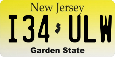 NJ license plate I34ULW