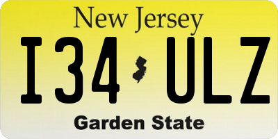 NJ license plate I34ULZ