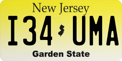 NJ license plate I34UMA