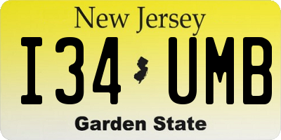 NJ license plate I34UMB