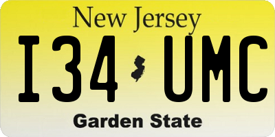 NJ license plate I34UMC