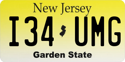 NJ license plate I34UMG
