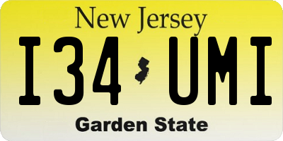 NJ license plate I34UMI