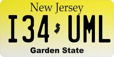 NJ license plate I34UML