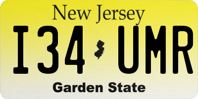 NJ license plate I34UMR