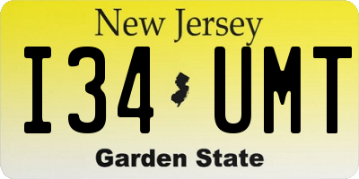 NJ license plate I34UMT