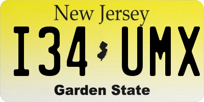 NJ license plate I34UMX