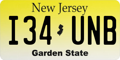 NJ license plate I34UNB