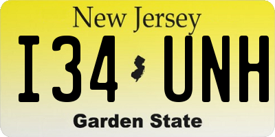 NJ license plate I34UNH
