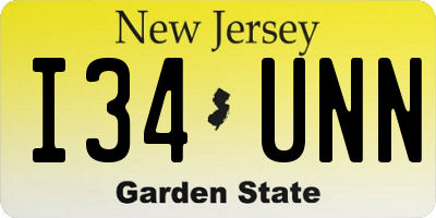 NJ license plate I34UNN